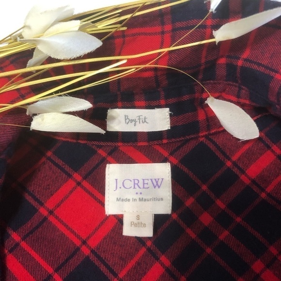J CREW FACTORY Boy Fit Plaid Shirt - Picture 5 of 6